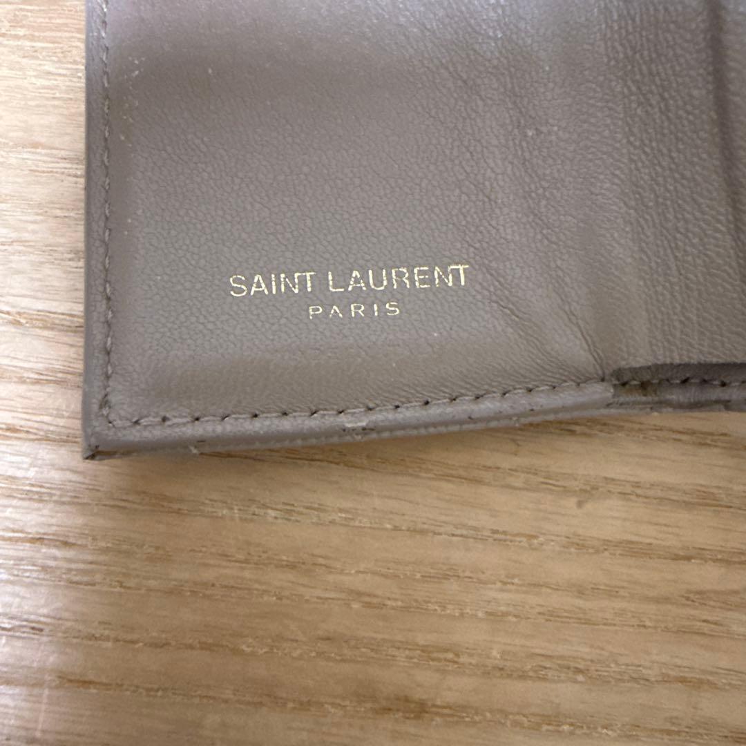 SAINT LAURENT 三つ折り財布 ベージュ