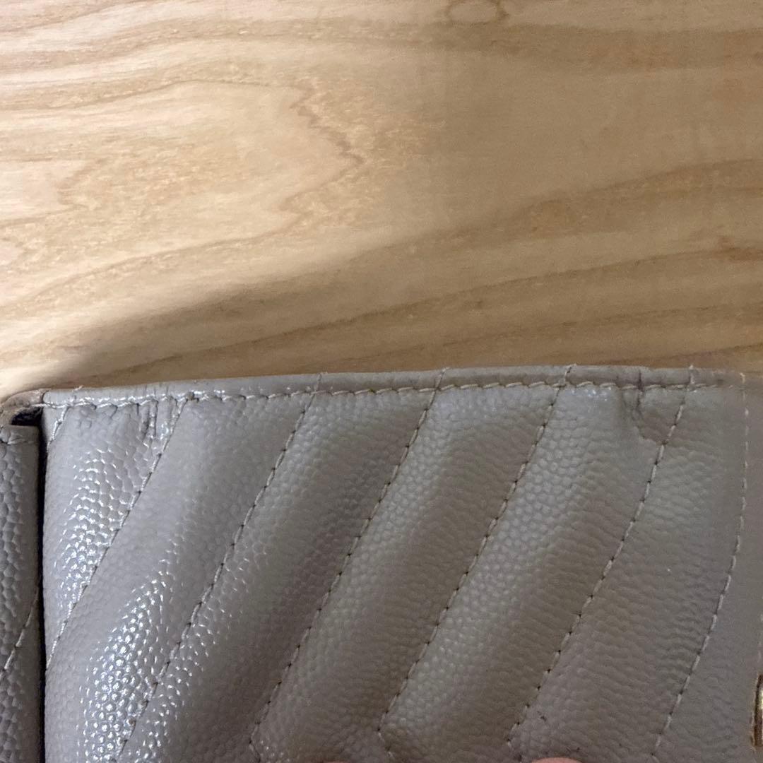 SAINT LAURENT 三つ折り財布 ベージュ