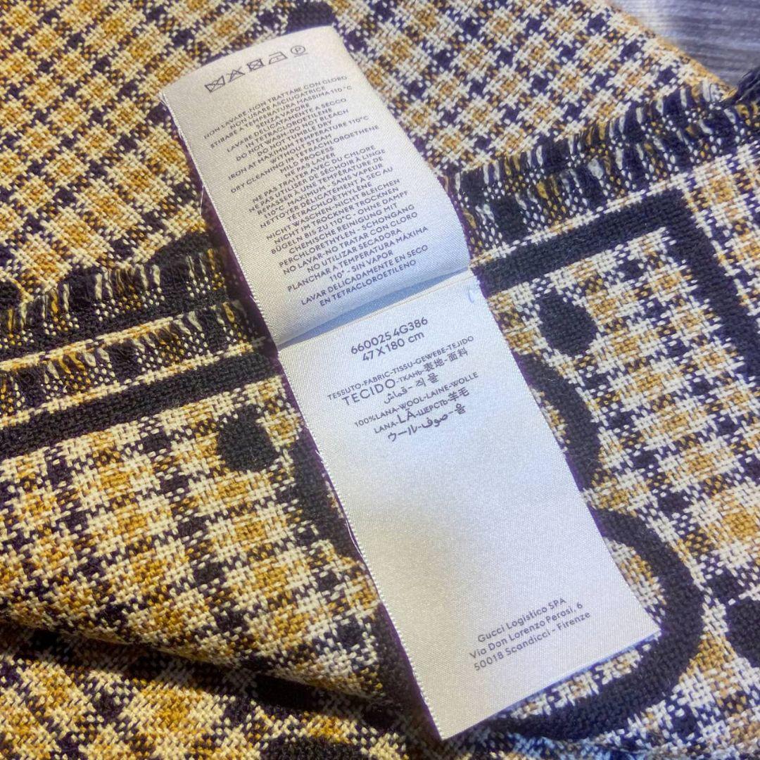 ❤新品箱袋付き❤最高級ウール❤GUCCI ジャカード マフラー❤黒&ブラウン❤