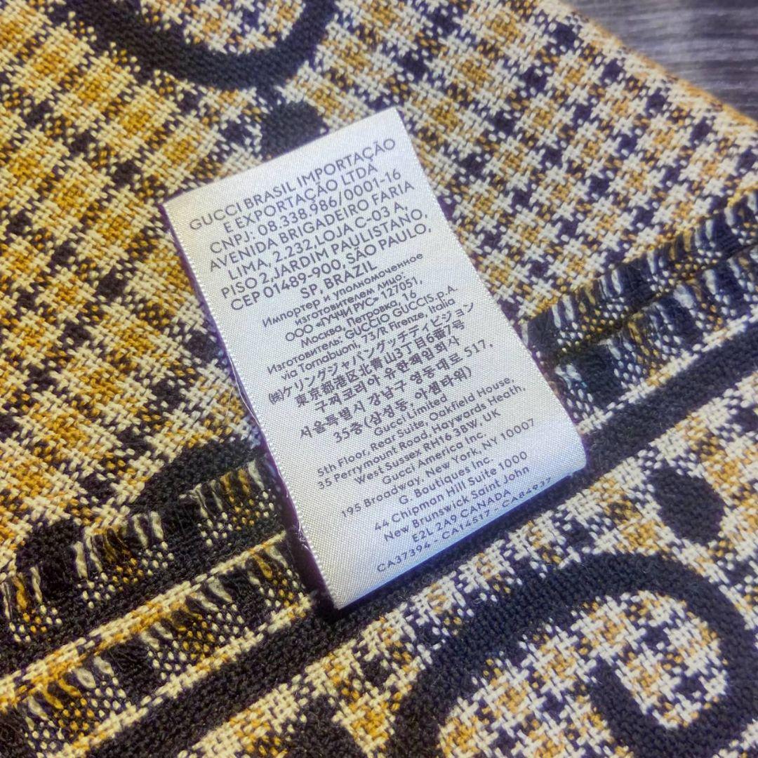 ❤新品箱袋付き❤最高級ウール❤GUCCI ジャカード マフラー❤黒&ブラウン❤