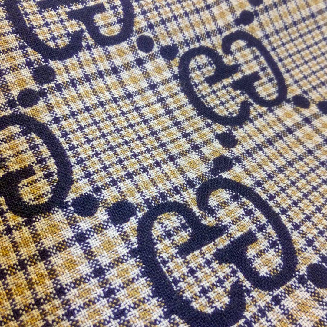 ❤新品箱袋付き❤最高級ウール❤GUCCI ジャカード マフラー❤黒&ブラウン❤