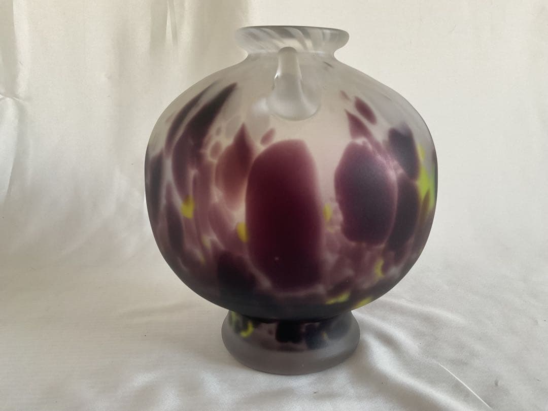 藤田喬平「美しいガラス花瓶」昭和30年代作品(供箱入り)