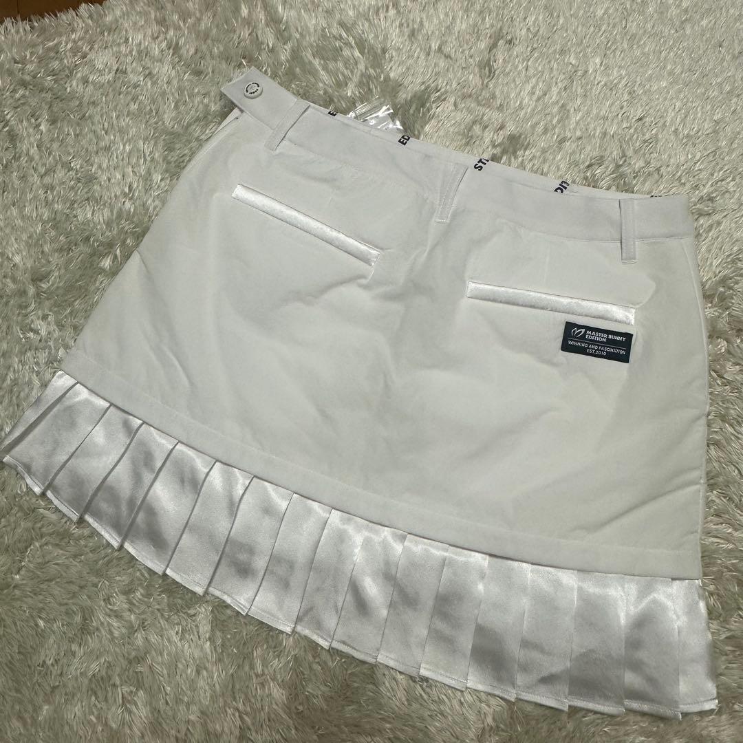 新品未使用　中綿入　ホワイトプリーツスカート Ｌ　新品タグ付　サイズ2