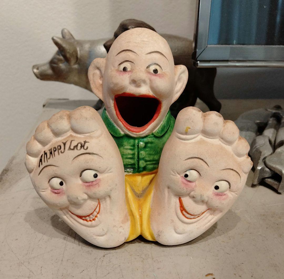 レア　50s 人面足 ビンテージ　灰皿　置物　オブジェ　ミッドセンチュリー