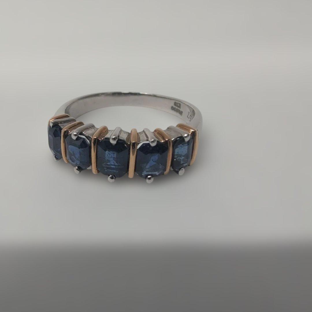 ブルーサファイア　土台（プラチナ900 ｋ18）指輪