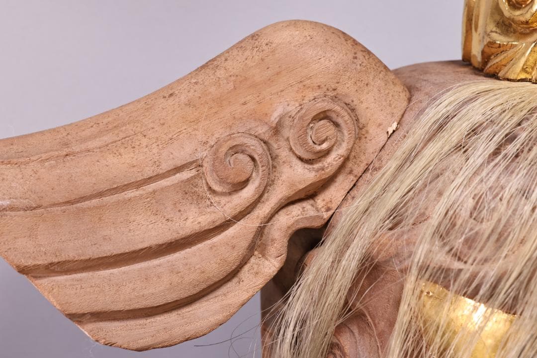 伝統工芸品　特大　郷土民芸品　栄秀作　加賀獅子頭　9寸　置物　共箱　BK109