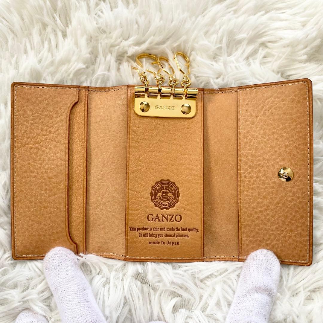 【新品未使用】GANZO ガンゾ キーケース シンブライドルレザー ブラック