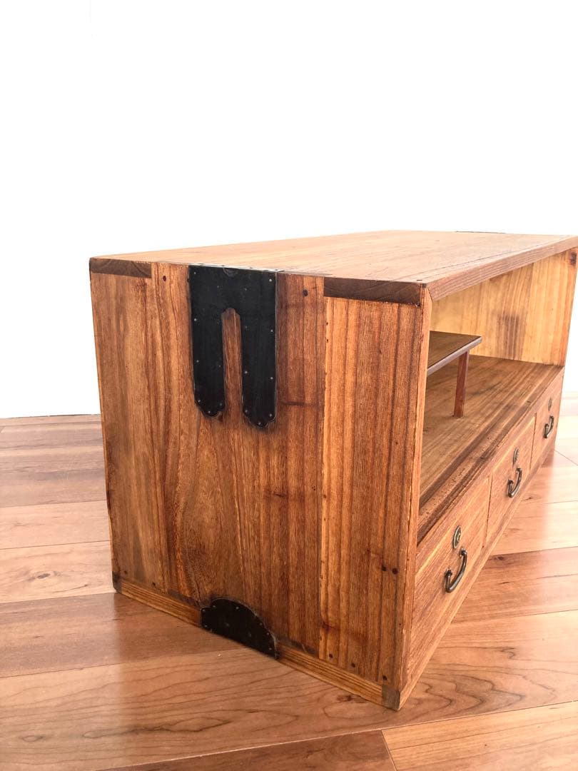 【メンテ済】アンティークの収納棚　ローボード　総桐　小物収納にも便利