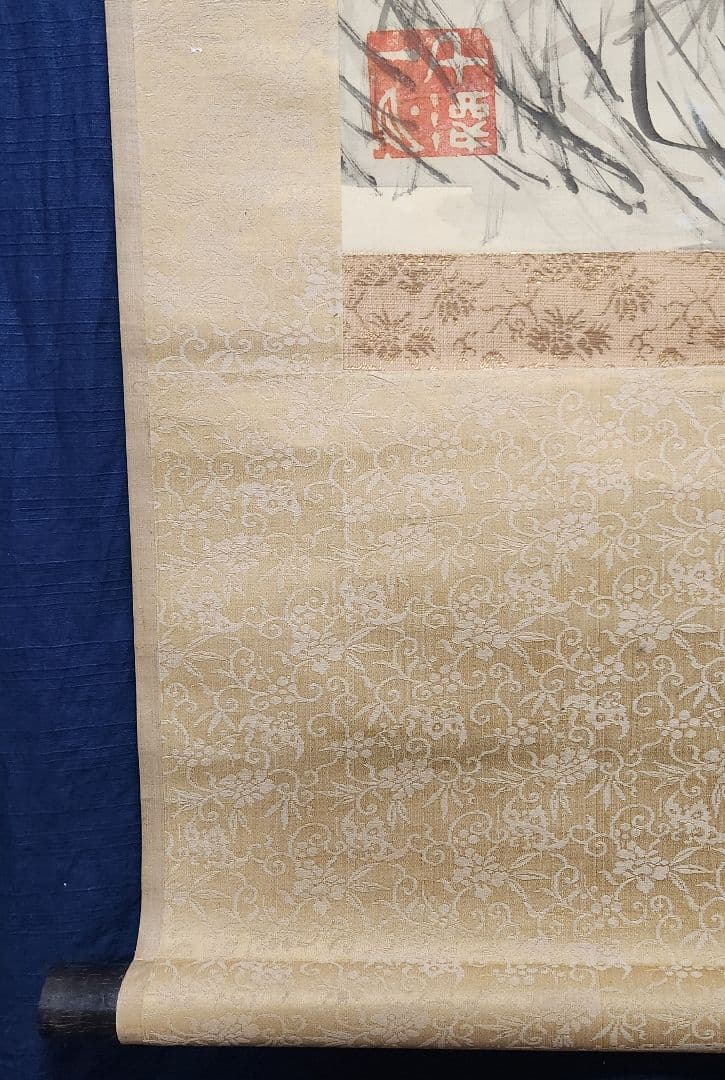 【月下猪図】浅井柳塘 2655 阿波徳島出身 イノシシ 掛け軸　肉筆