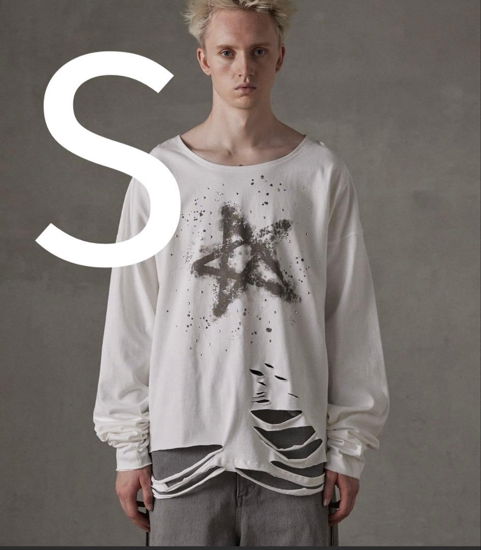 【GRANCY】 ラインストーングラフィックデザインロンT ホワイト S