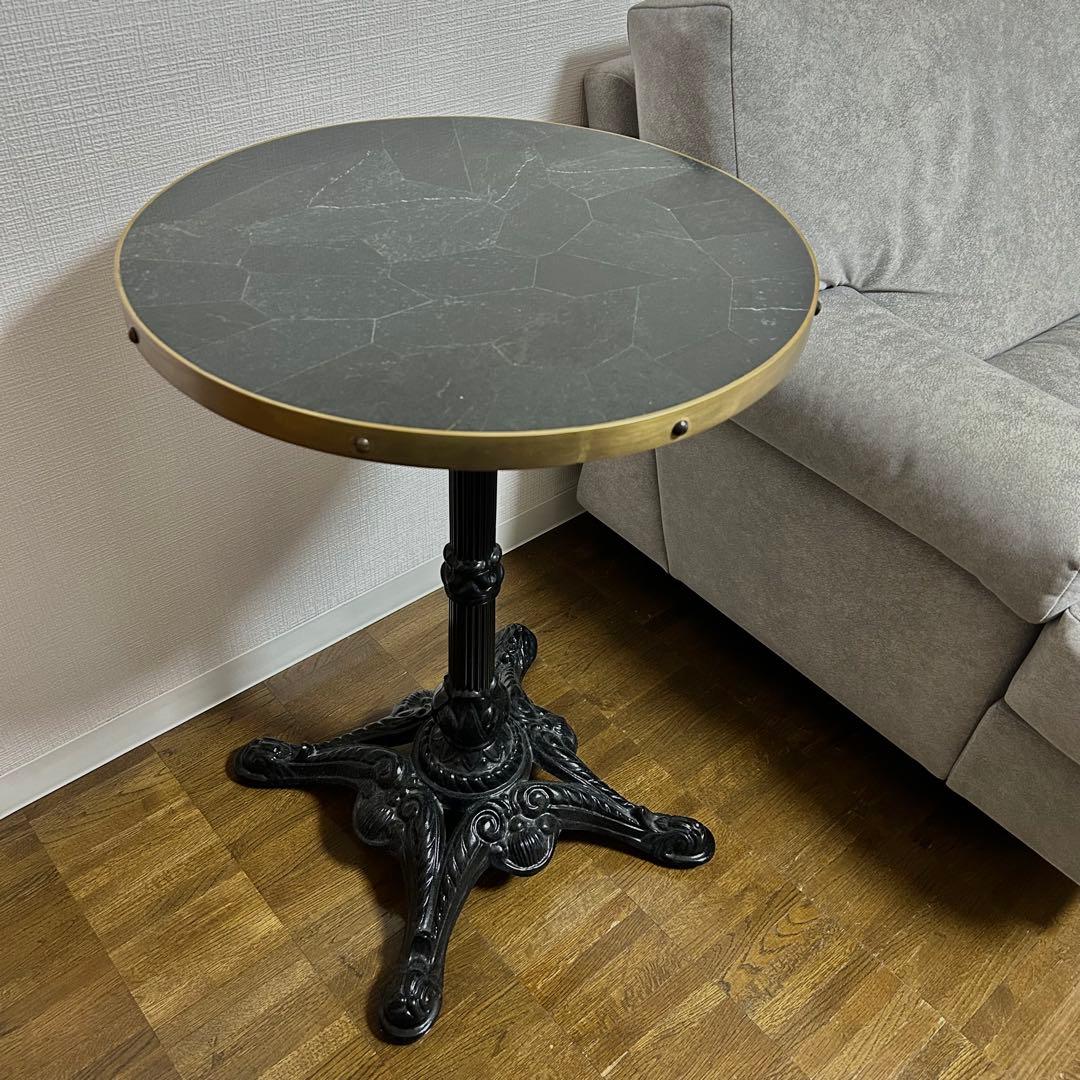 送料込み⚫︎アールデコ調カフェテーブル 丸型 店舗什器 サイドテーブル