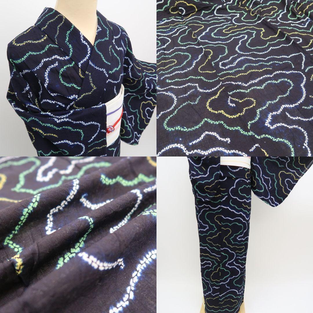 撫子✾m1786＊美品 有松鳴海絞り 綿 手縫い仕立て Sサイズ 高級浴衣