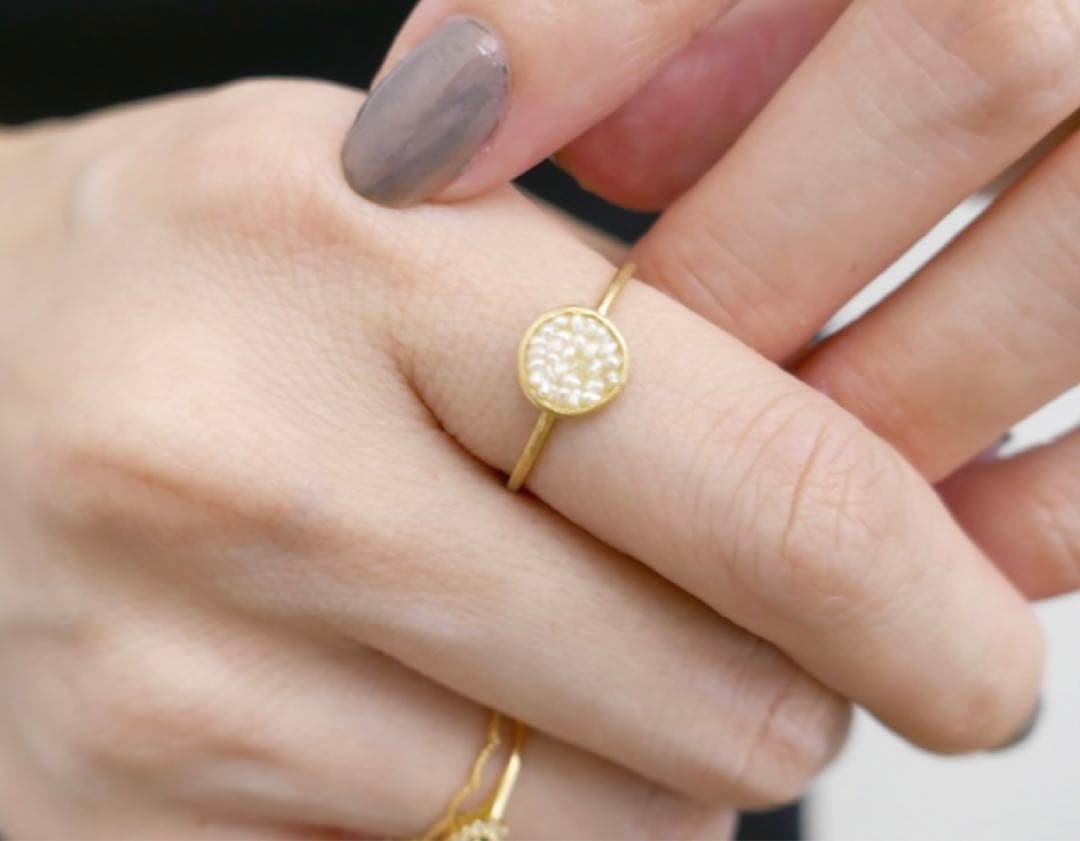 e.m. リトルエンブレム　little emblem アコヤパール　K18yg