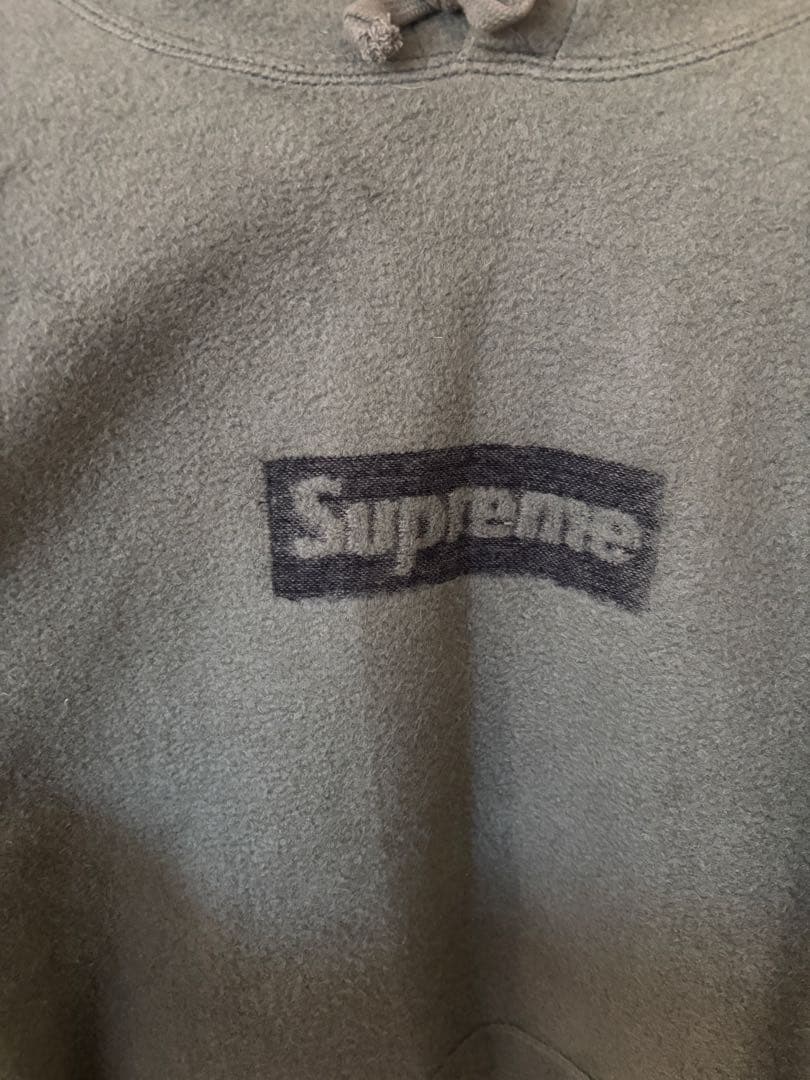 Supreme ボックスロゴ　インサイドアウトパーカー オリーブグリーン　L