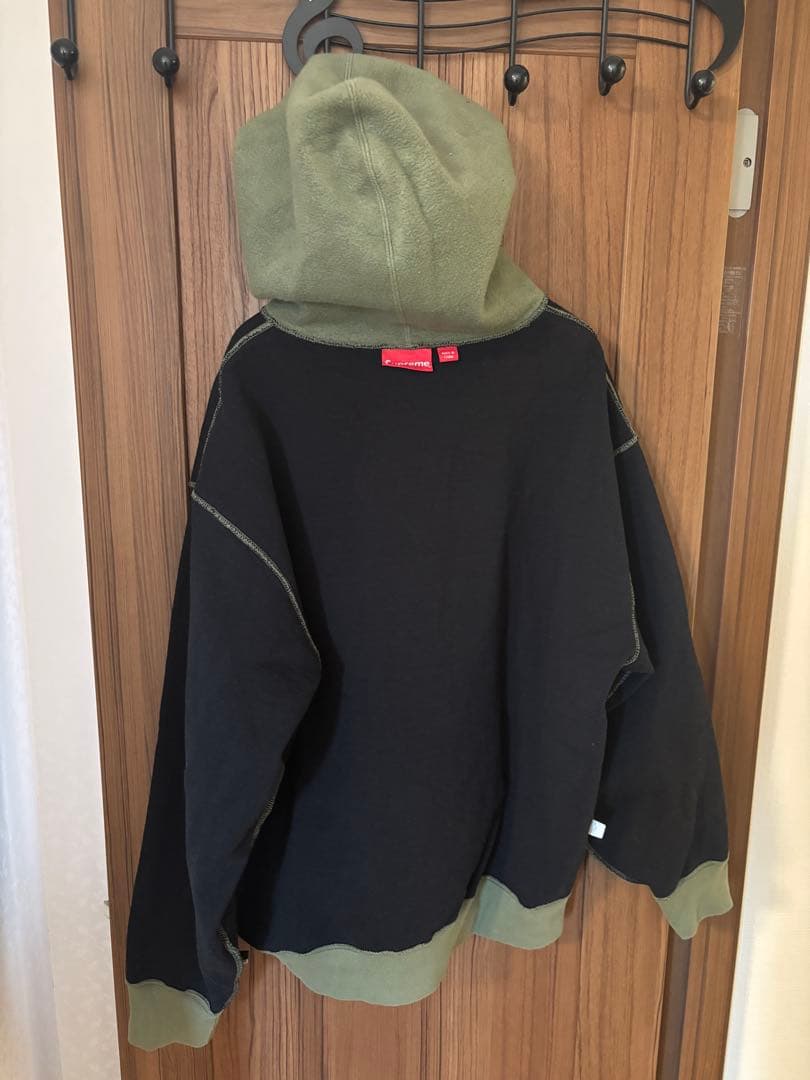 Supreme ボックスロゴ　インサイドアウトパーカー オリーブグリーン　L