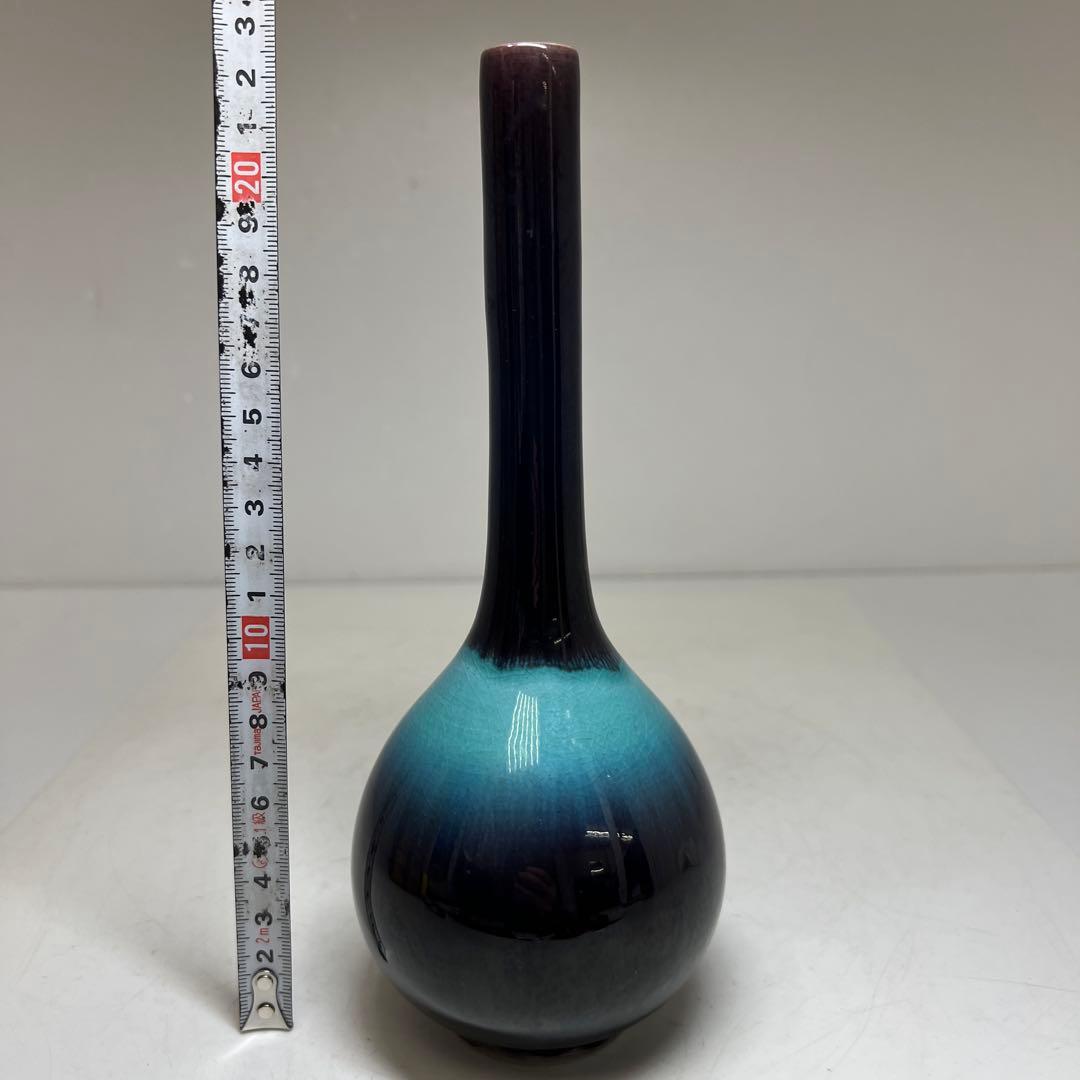 人間国宝　九谷正彦（八十吉）花瓶　高さ22.5㎝　東Y7-0630①タサオ