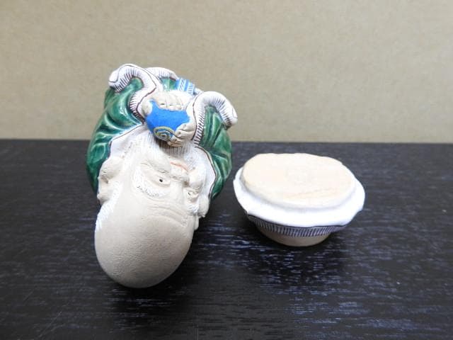 三浦竹泉　寿星香合　共箱　MA１５９