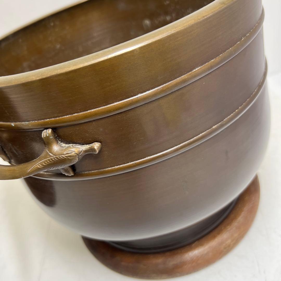 金谷五郎三郎　宣徳銅　火鉢一対　共箱　7504g 東Y8-0108①トヒチサ