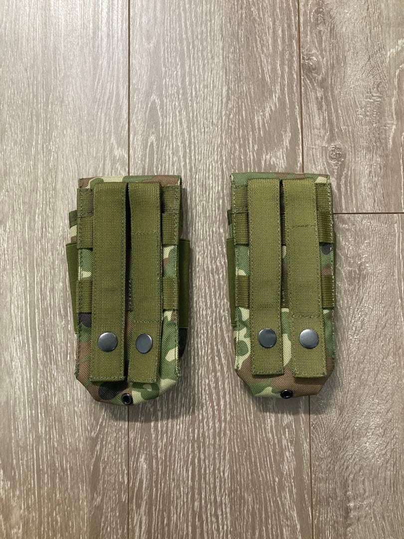 タグ付き　陸自迷彩２型トップ製イラク弾納　マルチカム マガジンポーチ 2個セット