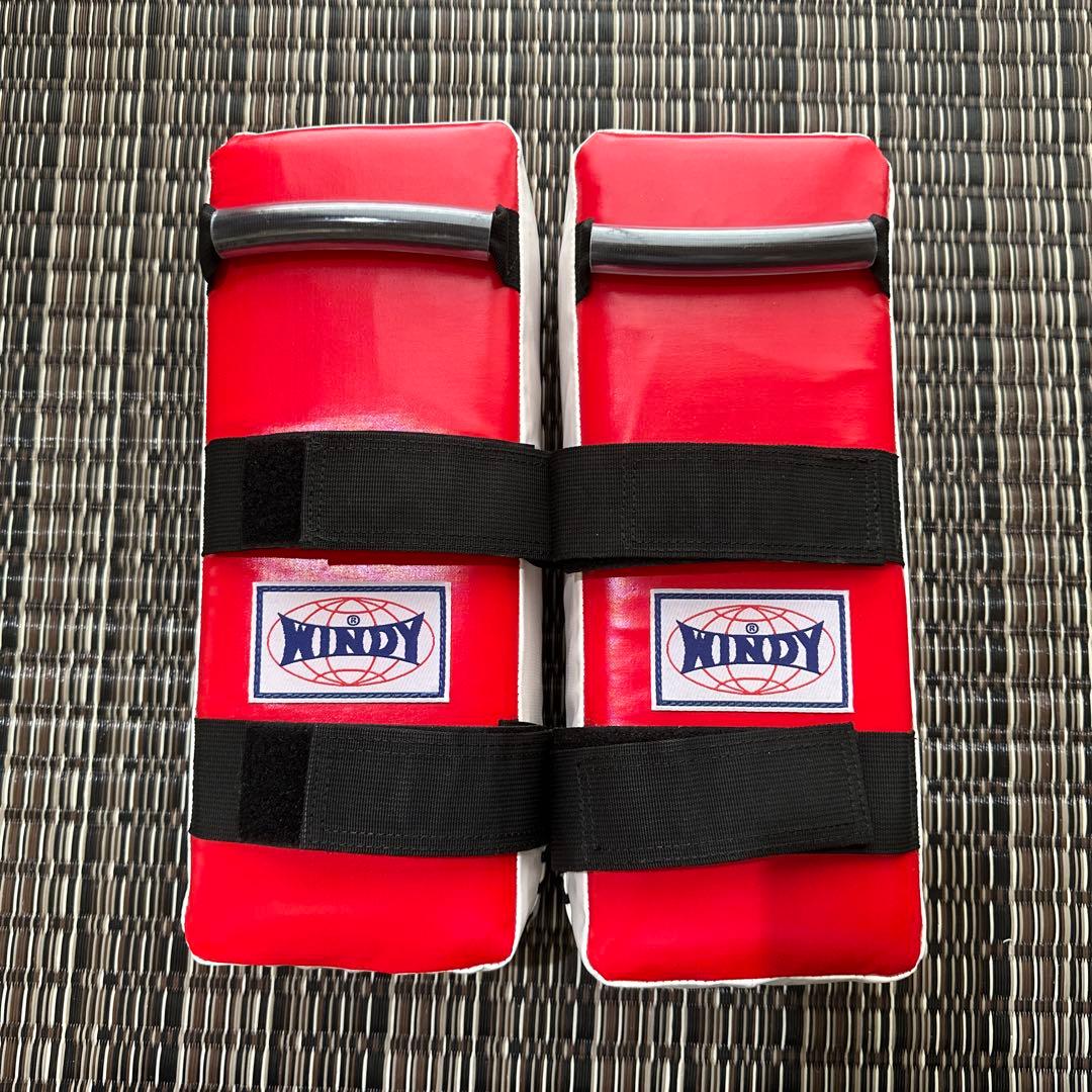 【美品】WINDY キックミット 赤/白 標準サイズ ウィンディ