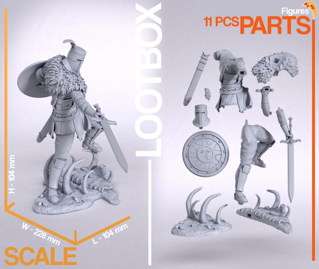 1/10　未塗装 未組立　フィギュア　ガレージキット　ダークソウル　ソラール