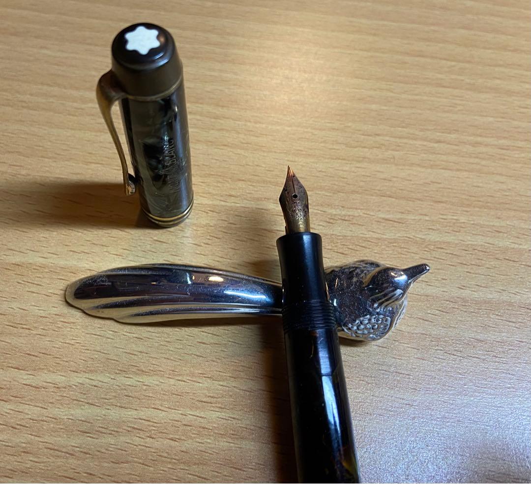 ビンテージ　モンブラン233 1/2 グリーンマーブル万年筆