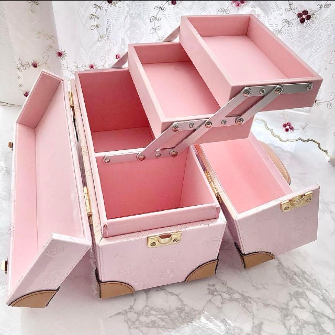 ❤️希少！ハローキティ メイクボックス 25th レトロ 収納 激レア 薔薇ピンク