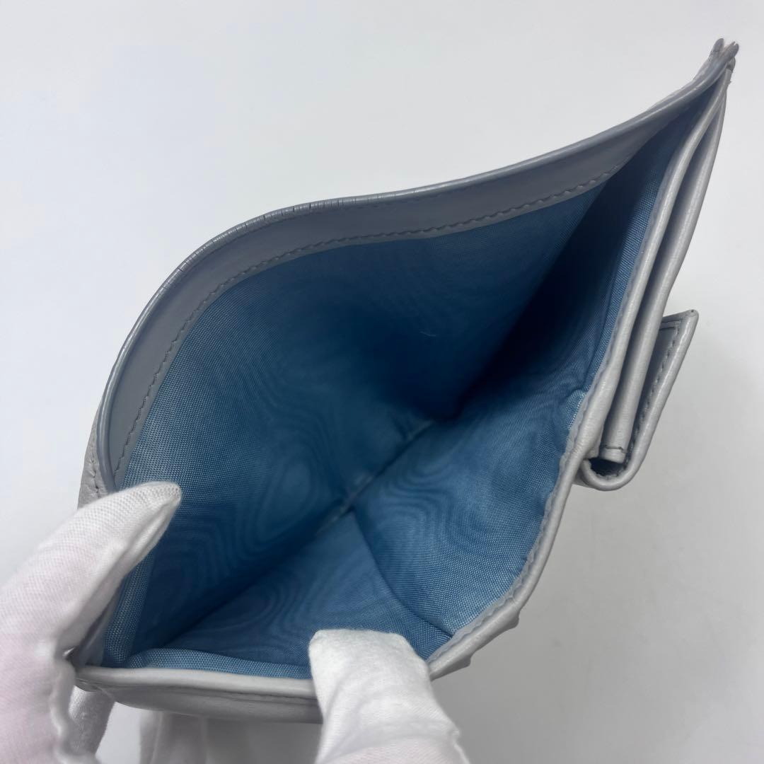 PRADA プラダ ヴィッテロ ダイノ 折りたたみ 財布 グレー 三角ロゴ