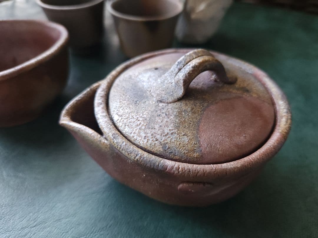 備前焼　松園　宝瓶　茶器　揃　未使用