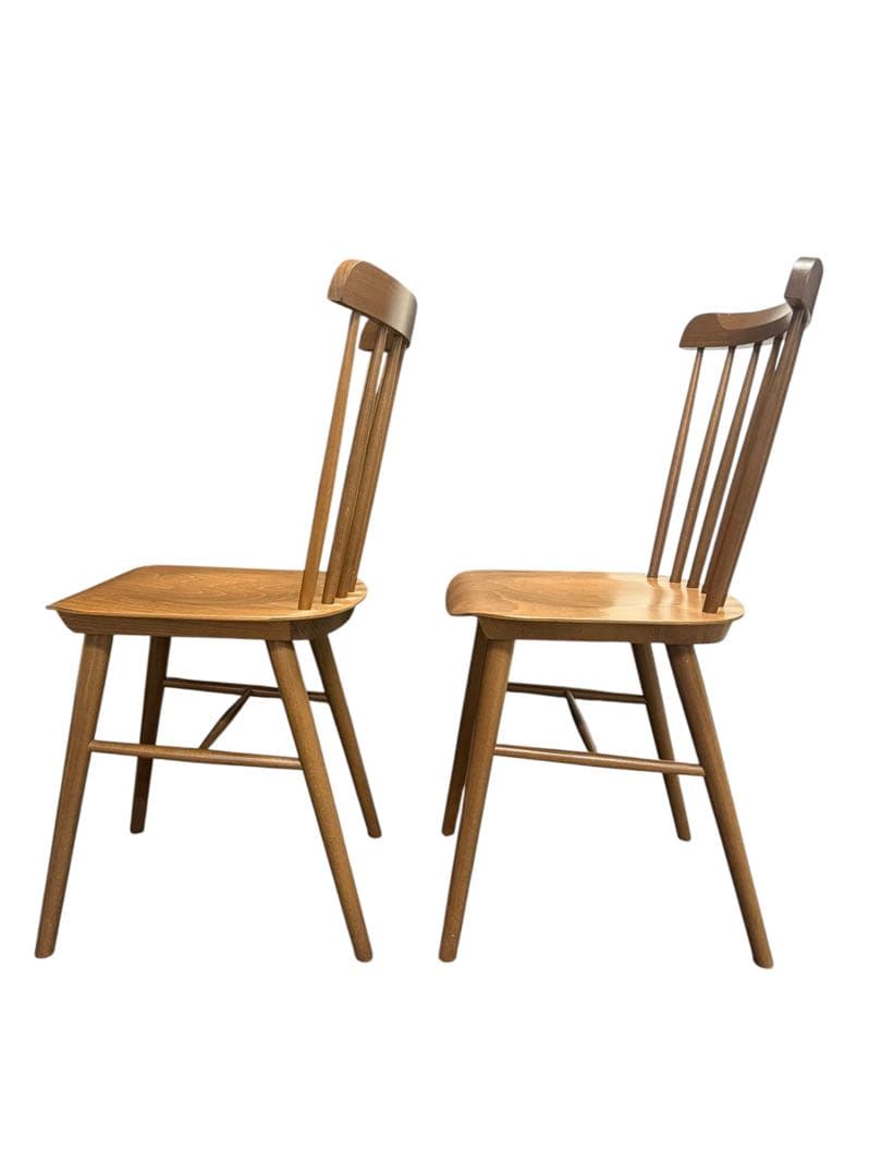 【2脚SET】美品 TON トン ウィンザーチェア カウンターチェアブラウン