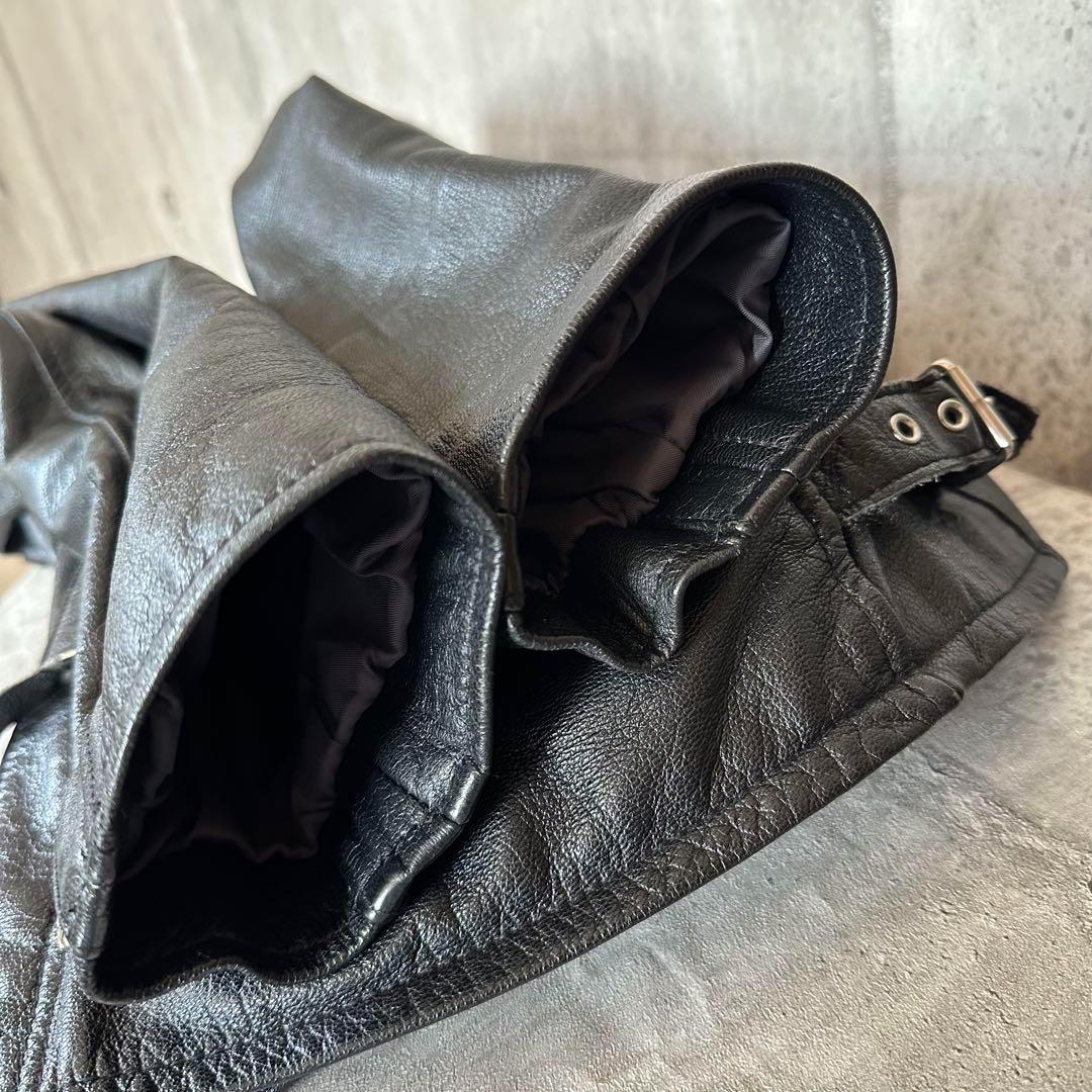 L Schott ライダース シングル やぎ革 ブラック レザージャケット 黒