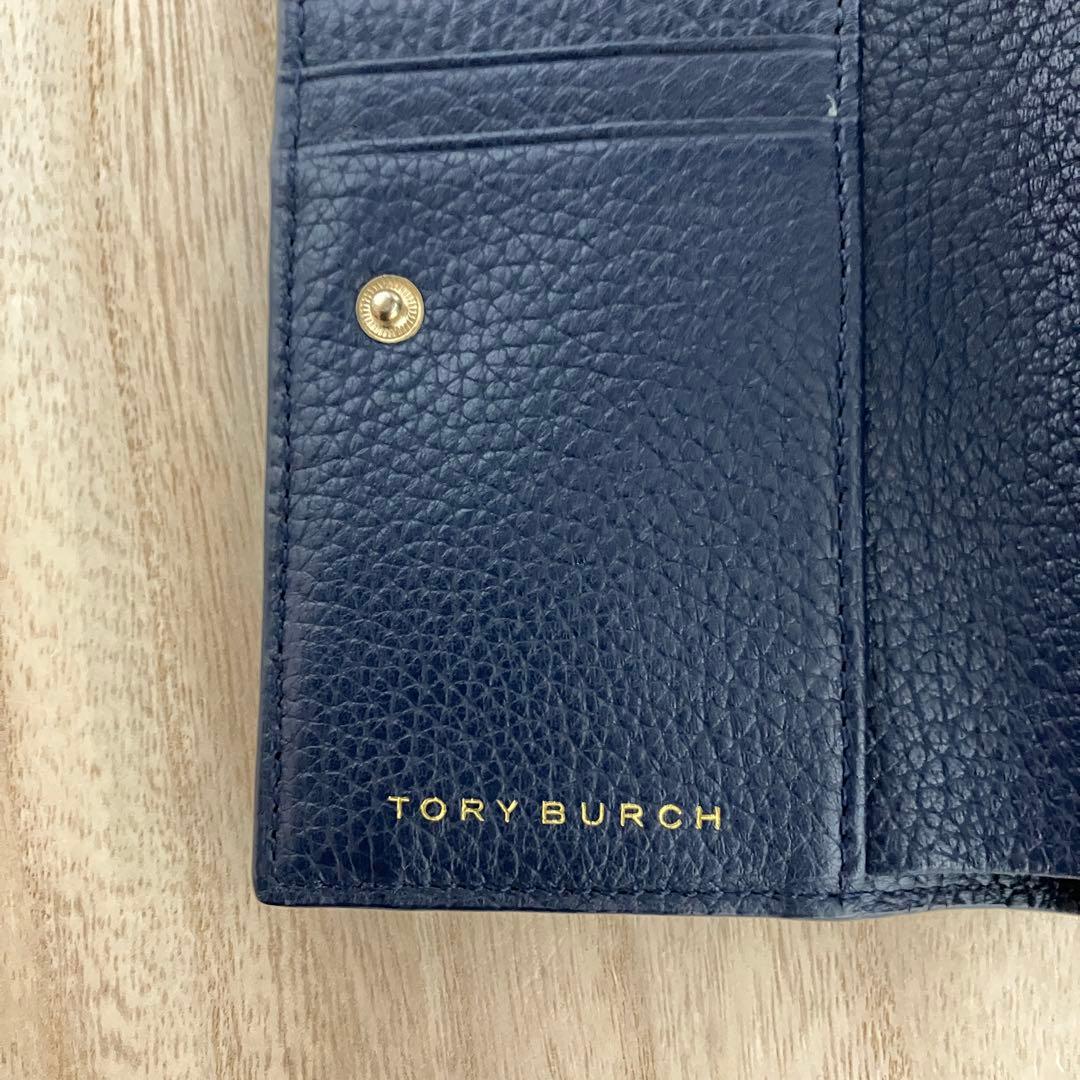 極美品✨ Tory Burch✨トリーバーチ✨大きめ三つ折り✨財布✨ネイビー