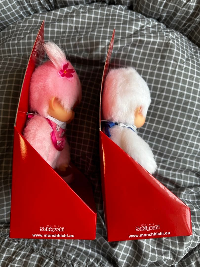 海外限定モンチッチ スノー白色 Sサイズ サクラピンク色S サイズ 2体セット