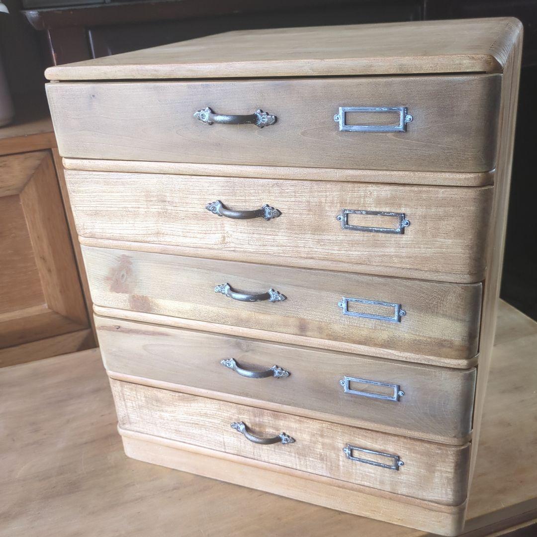 古道具　アンティークやや大きめ5段引き出し