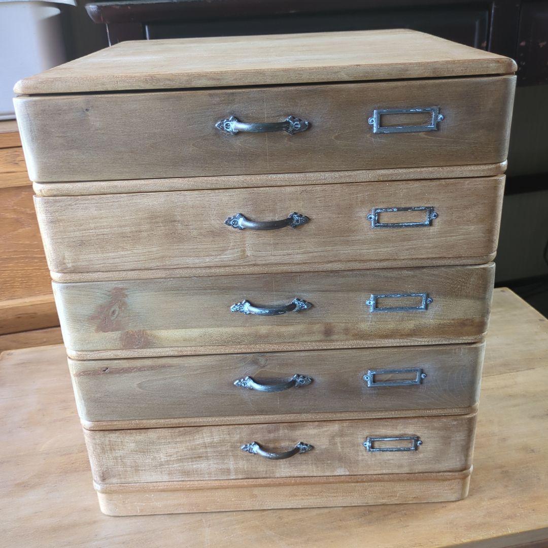 古道具　アンティークやや大きめ5段引き出し