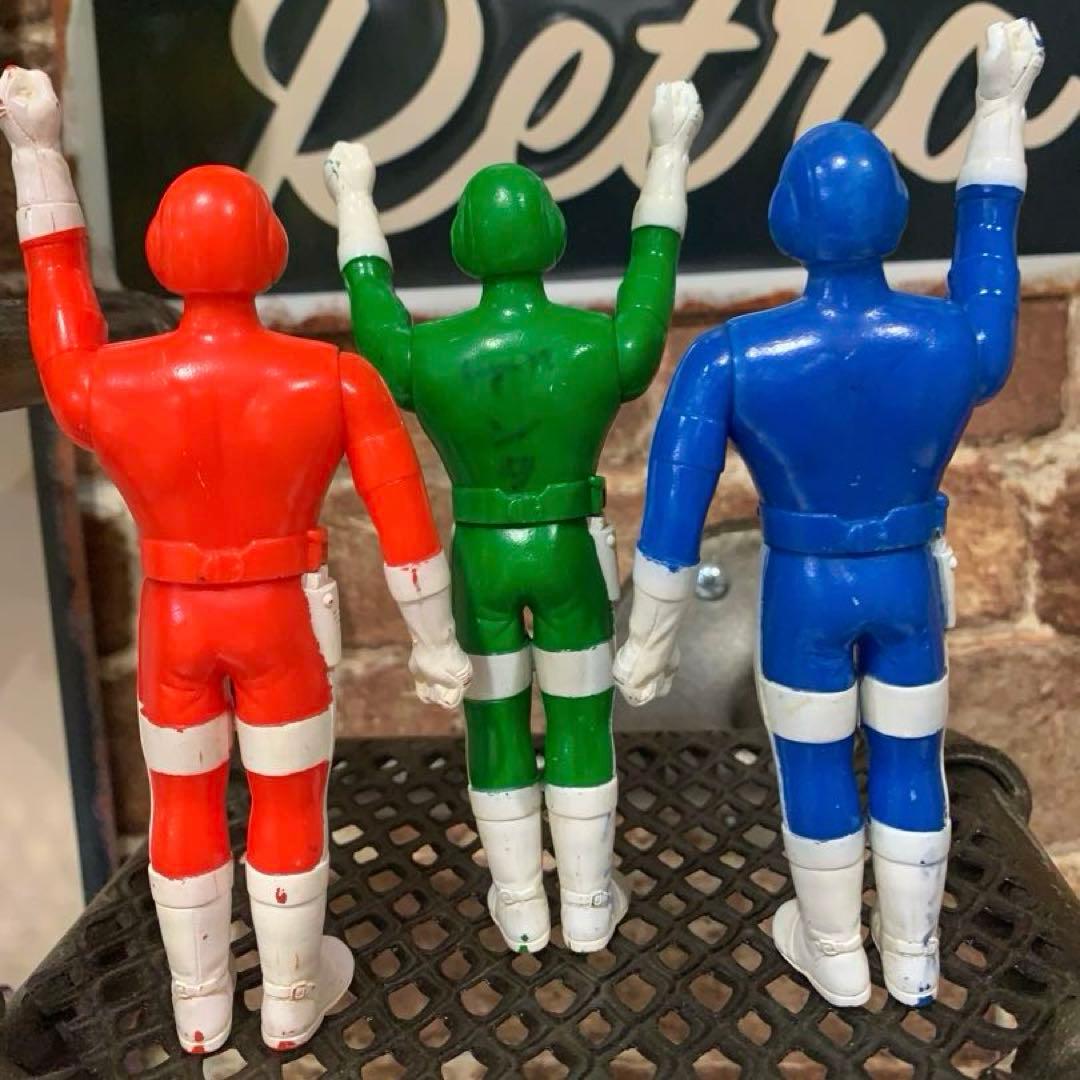 ⭐️希少⭐️超電子バイオマン⭐️アクアイガー　1984年製　ソフビ4体セット　バンダイ