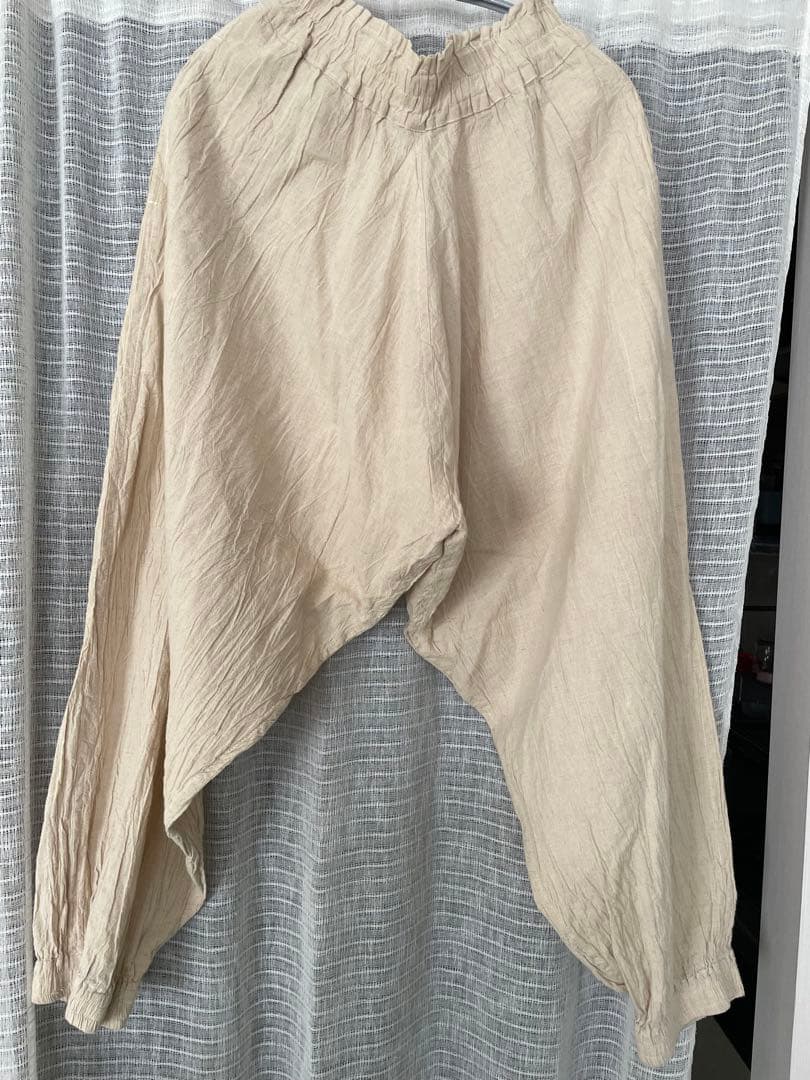 ヂェン先生の日常着　太極拳パンツ　　　　　　　　　　 Sサイズ 生成り