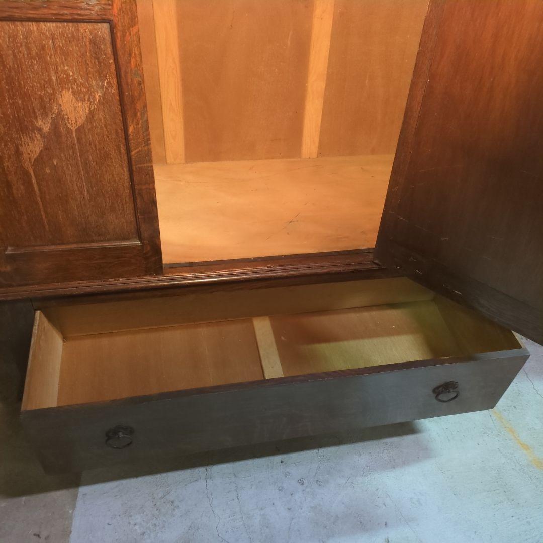 英国アンティーク◆オーバル姿見付きワードローブ イギリス ビンテージ家具