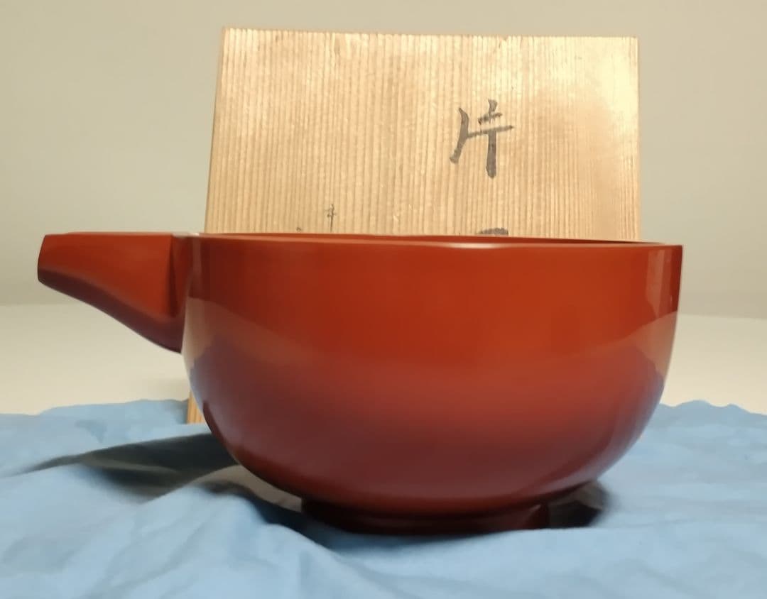 京都　平安象彦　5寸片口　洗朱