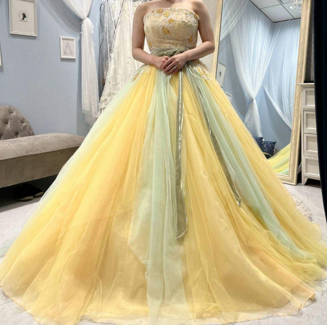 カラードレス　イエローグラデーションドレス