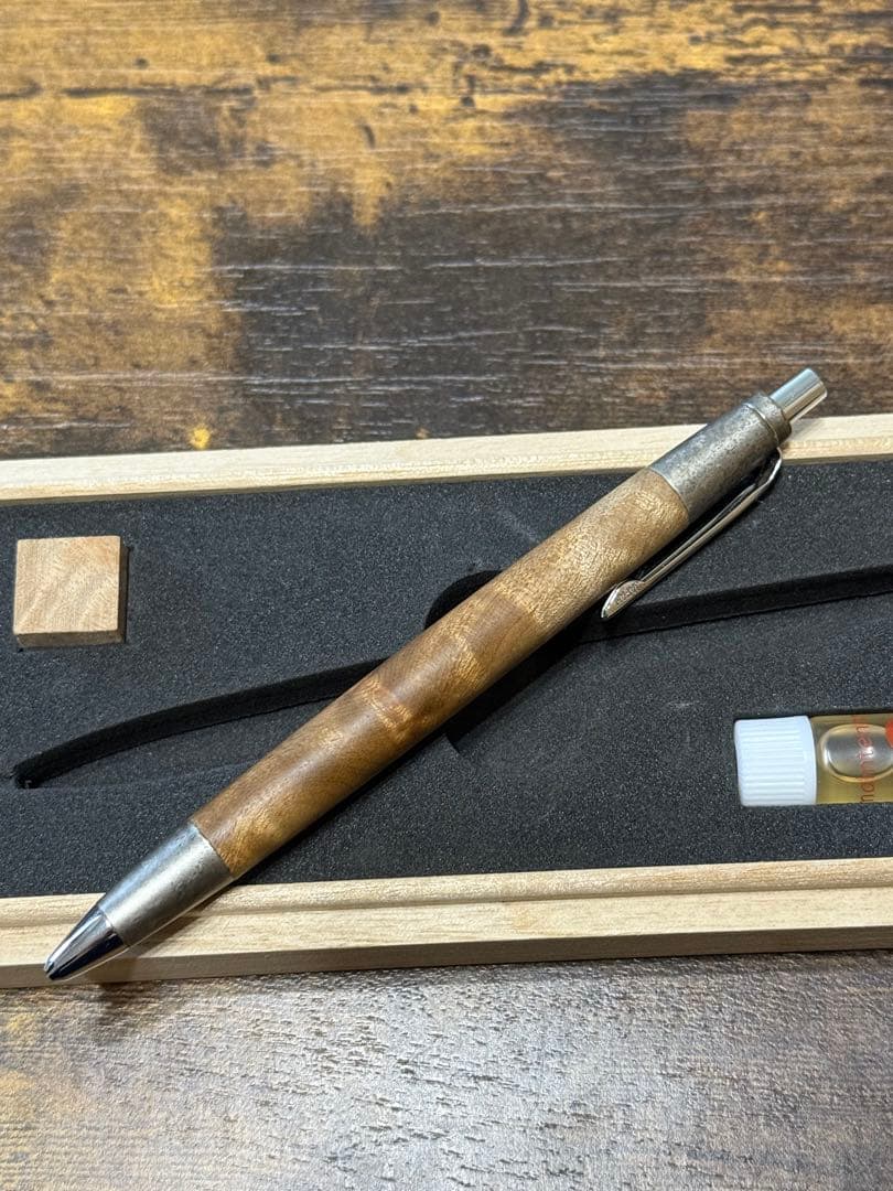 野原工芸　マーブルウッド・斑紋純銀色金具　MP おまけ付き