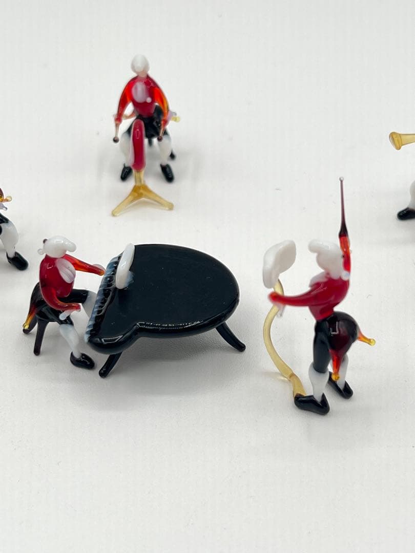 【オーケストラ　置物】ピアノコンチェルト　ガラス細工　台湾製　楽器