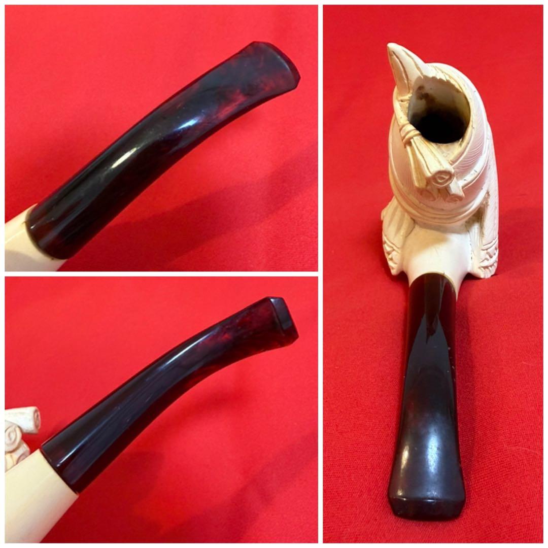 メシャムパイプ ★☆ 海泡石 彫刻 人面 トルコパイプ トルコ 喫煙具 人面彫刻