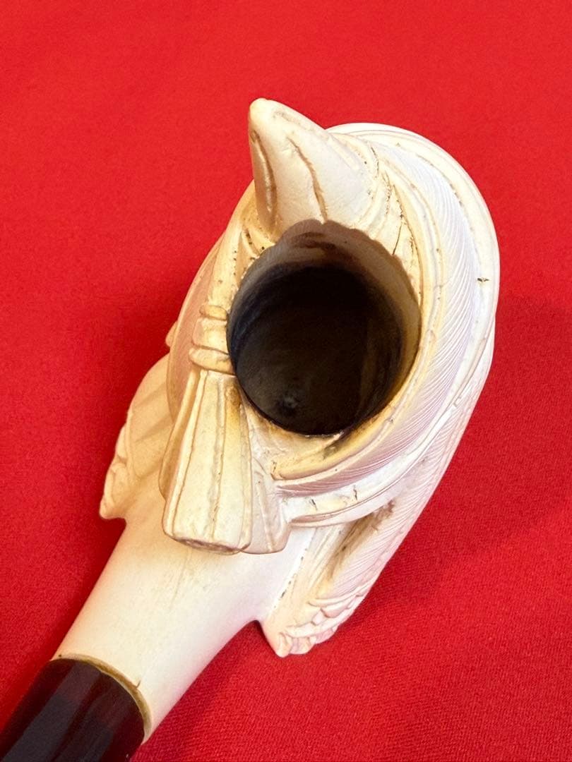 メシャムパイプ ★☆ 海泡石 彫刻 人面 トルコパイプ トルコ 喫煙具 人面彫刻