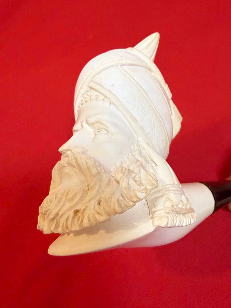 メシャムパイプ ★☆ 海泡石 彫刻 人面 トルコパイプ トルコ 喫煙具 人面彫刻