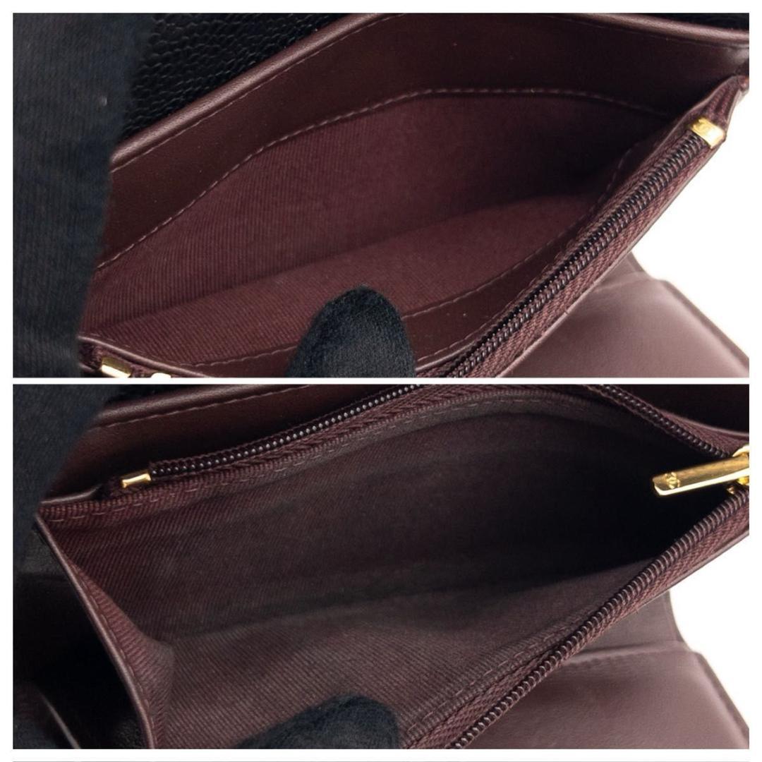 【極美品】CHANEL タイムレスクラシック　三つ折り財布　マトラッセ　黒