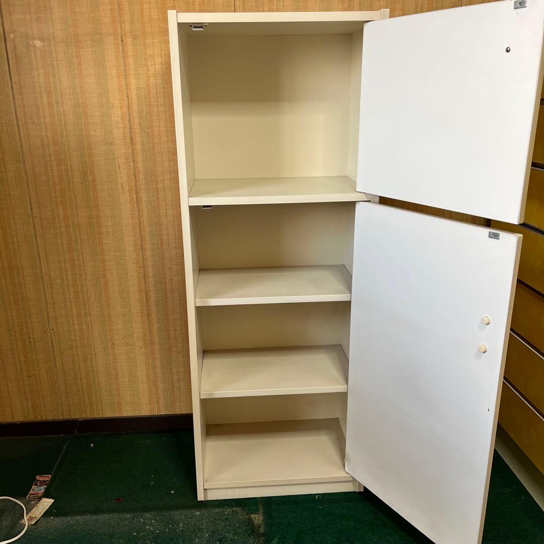 昭和レトロ　ビンテージ　木製キャビネット 4 段収納 ホワイト　ヴィンテージ