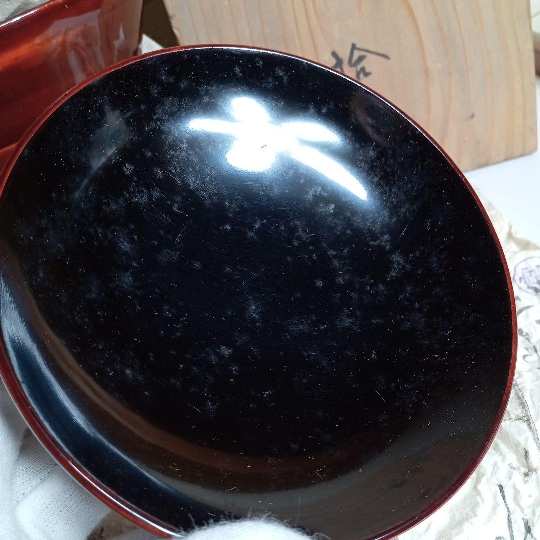 年代物　輪島塗　吸物椀拾客　久保田春太郎 F−316