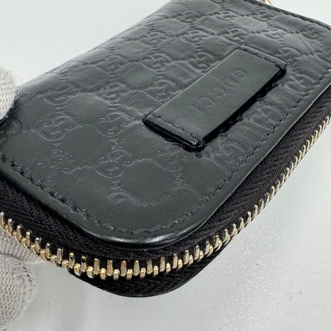 GUCCI グッチ マイクロシマ レザー ラウンドジップ ケース 男女兼用