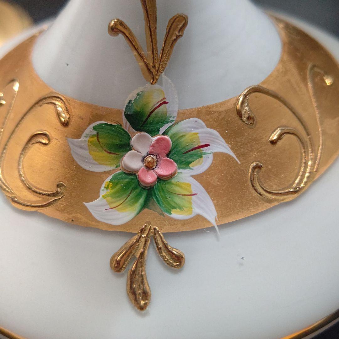 muranoヴェネチアンガラス18K装飾キャンディポット美品ハンドペイント